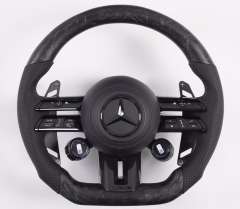 For Mercedes-Benz GLE AMG 2023 Dry forged carbon fiber Interior Dry Carbon Forged Steering Wheel balance