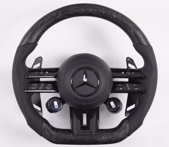 For Mercedes-Benz GLE AMG 2023 Dry forged carbon fiber Interior Dry Carbon Forged Steering Wheel balance