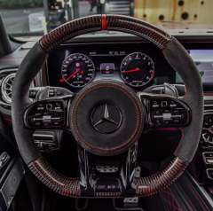 For Mercedes old model upgrade to new model carbon with alcantara steering wheel with vibration