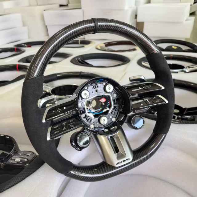 LDHMI Carbon Fiber Steering Wheel  for Mercedes-Benz A B C G E S-Class GLA GLB GLC GLE GLK GL SL SLK  Maybach BRABUS AMG GT W190 C190 W205 C205 W166 W167 W177 W213 W217 C217 W222 W223 W253 W257 W292 W463 W464