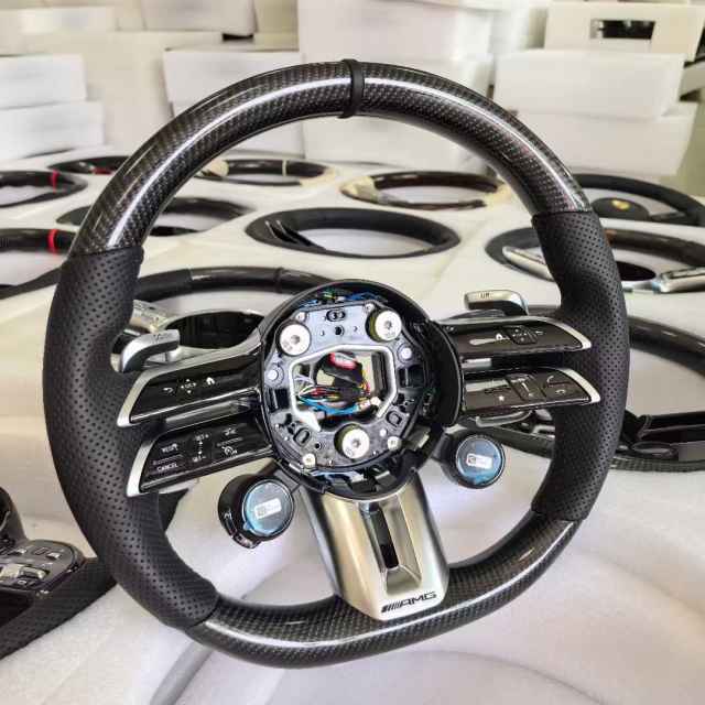 LDHMI Carbon Fiber Steering Wheel  for Mercedes-Benz A B C G E S-Class GLA GLB GLC GLE GLK GL SL SLK  Maybach BRABUS AMG GT W190 C190 W205 C205 W166 W167 W177 W213 W217 C217 W222 W223 W253 W257 W292 W463 W464