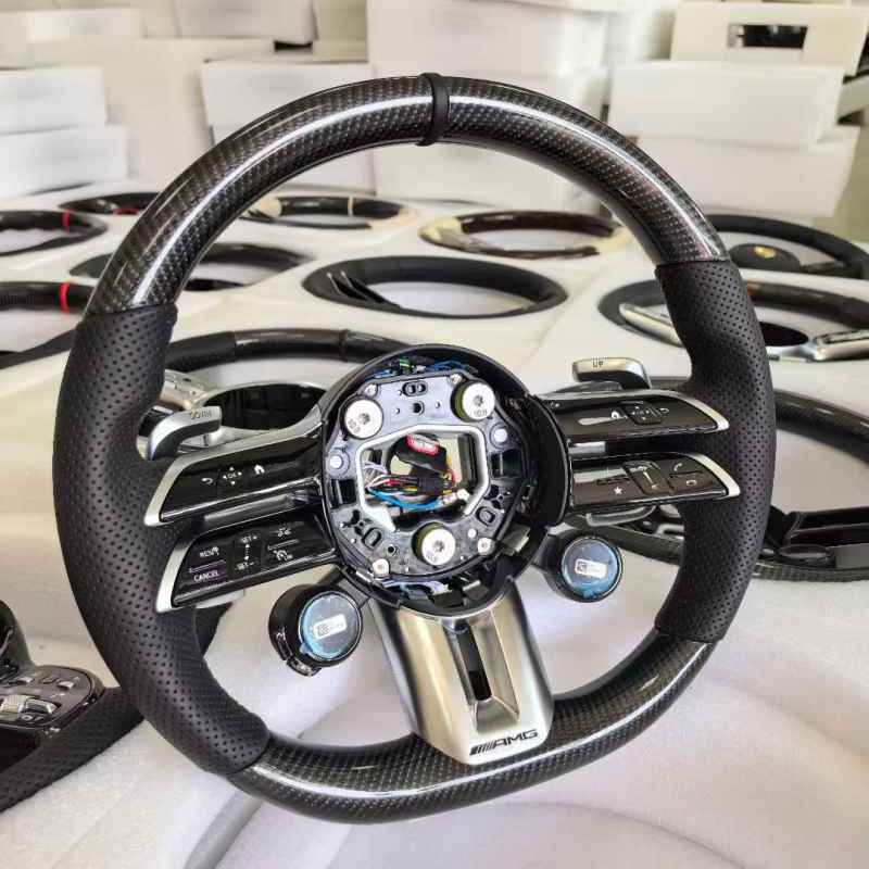 LDHMI Carbon Fiber Steering Wheel  for Mercedes-Benz A B C G E S-Class GLA GLB GLC GLE GLK GL SL SLK  Maybach BRABUS AMG GT W190 C190 W205 C205 W166 W167 W177 W213 W217 C217 W222 W223 W253 W257 W292 W463 W464