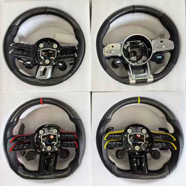 LDHMI Carbon Fiber Steering Wheel  for Mercedes-Benz A B C G E S-Class GLA GLB GLC GLE GLK GL SL SLK  Maybach BRABUS AMG GT W190 C190 W205 C205 W166 W167 W177 W213 W217 C217 W222 W223 W253 W257 W292 W463 W464