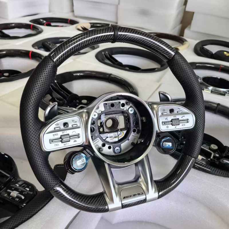 LDHMI Carbon Fiber Steering Wheel  for Mercedes-Benz A B C G E S-Class GLA GLB GLC GLE GLK GL SL SLK  Maybach BRABUS AMG GT W190 C190 W205 C205 W166 W167 W177 W213 W217 C217 W222 W223 W253 W257 W292 W463 W464