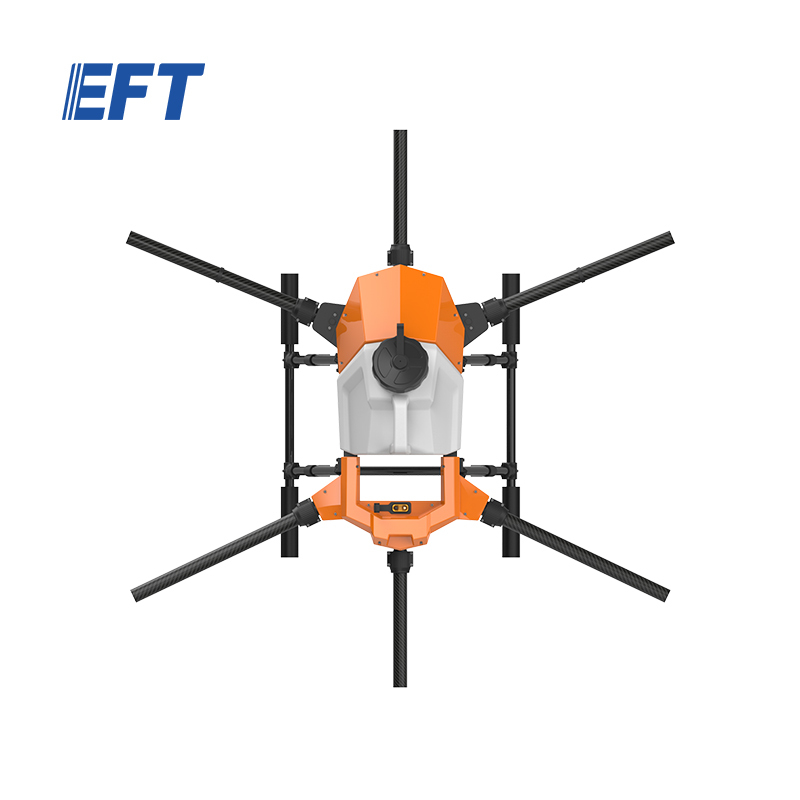 2023 popular power sprayer EFT G610 agricultural drone frame foldable spraying drone professional with plug in 10l capacity tank