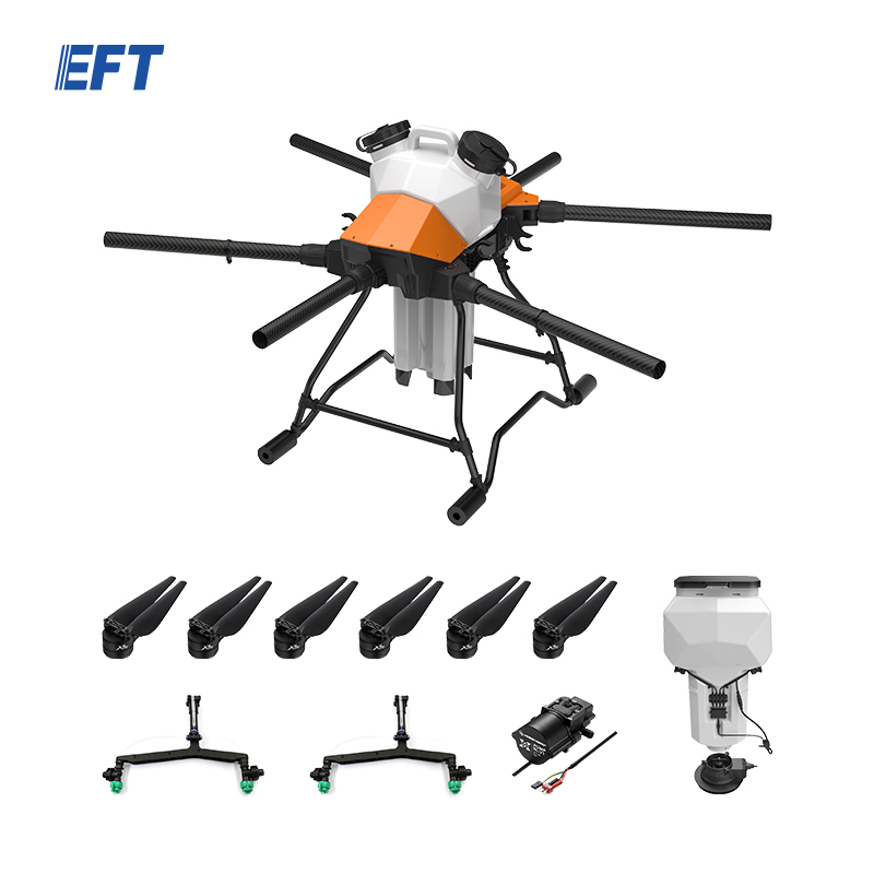 2023 Multifunctional drone frame kit G616 agricultural spraying drone with x8 Hobbywing motor and EPS220 Granule spreader