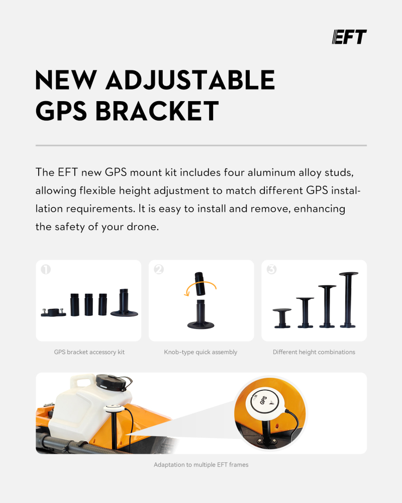 10.05.05.0039 EFT Drone Repair Parts GPS Holder Package φ16*30mm*4/1pcs For G10 Agriculture UAV Farm Drone Frame Spare Accessories