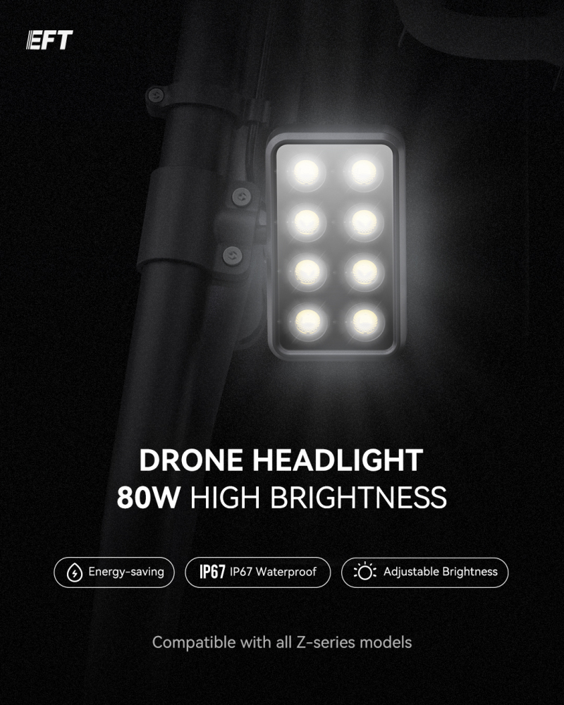 New Release EFT 80W high brightness drone spotlight 30mm/2pcs for EFT Z30 Z50 agriculture drone sprayer nighttime flight helper