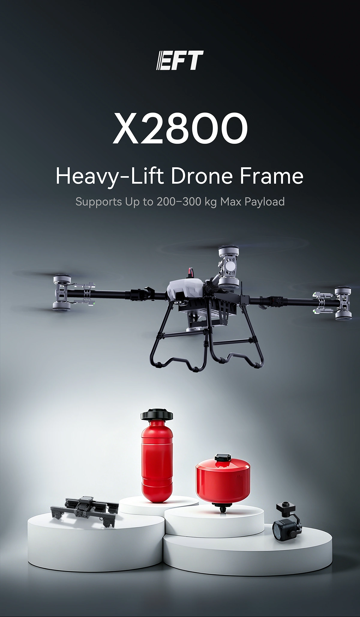 EFT X2800 Heavy-Lift Industrial Drone Platform – 200-300KG Payload for Firefighting & Delivery 3 quality,q 100