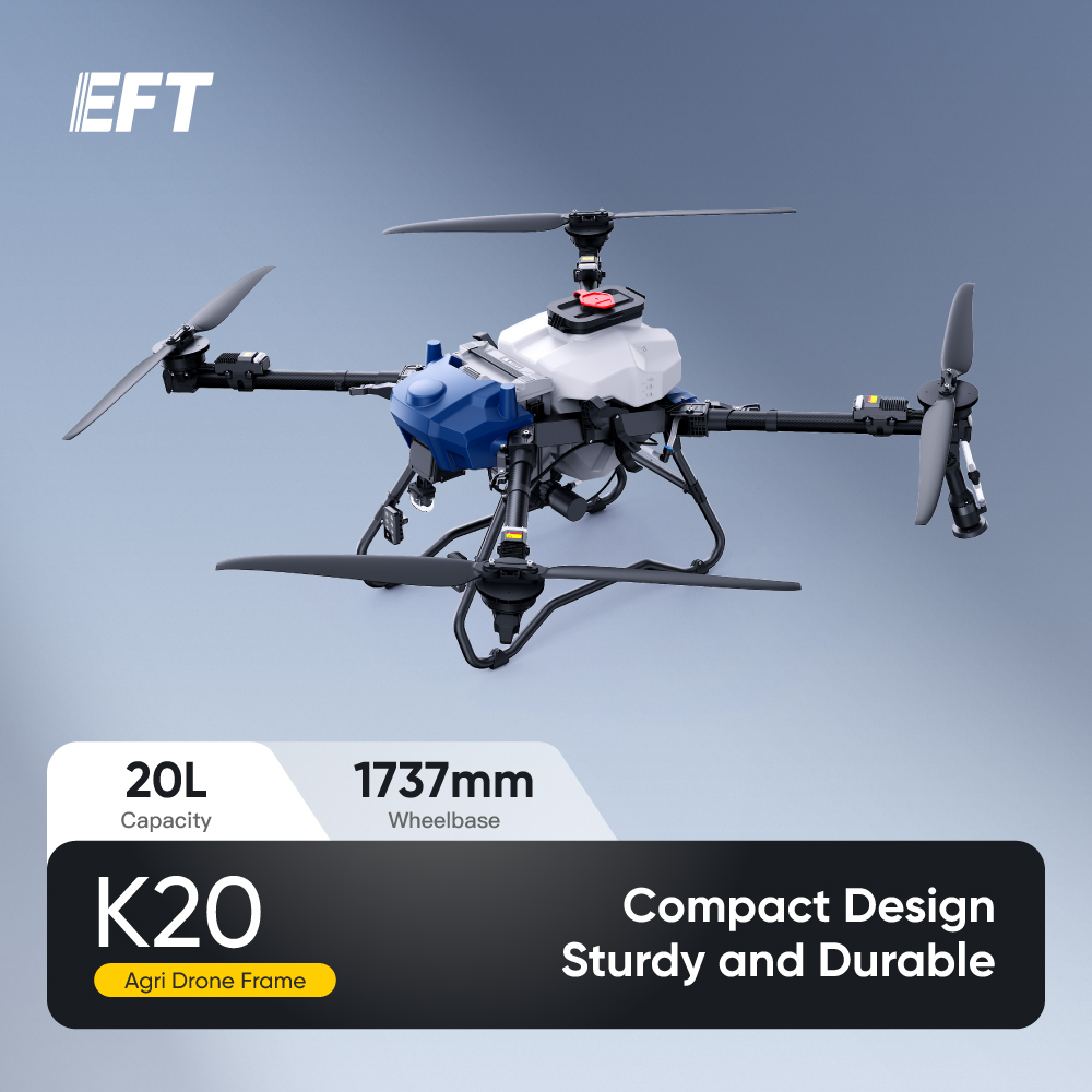 EFT 2026 New launch K20 PNP set 20kg 20 liter UAV platform DIY Drone for delivery agricultural spraying High altitude cleaning multiple usage drone frame with Hobbywing 9620 motors set