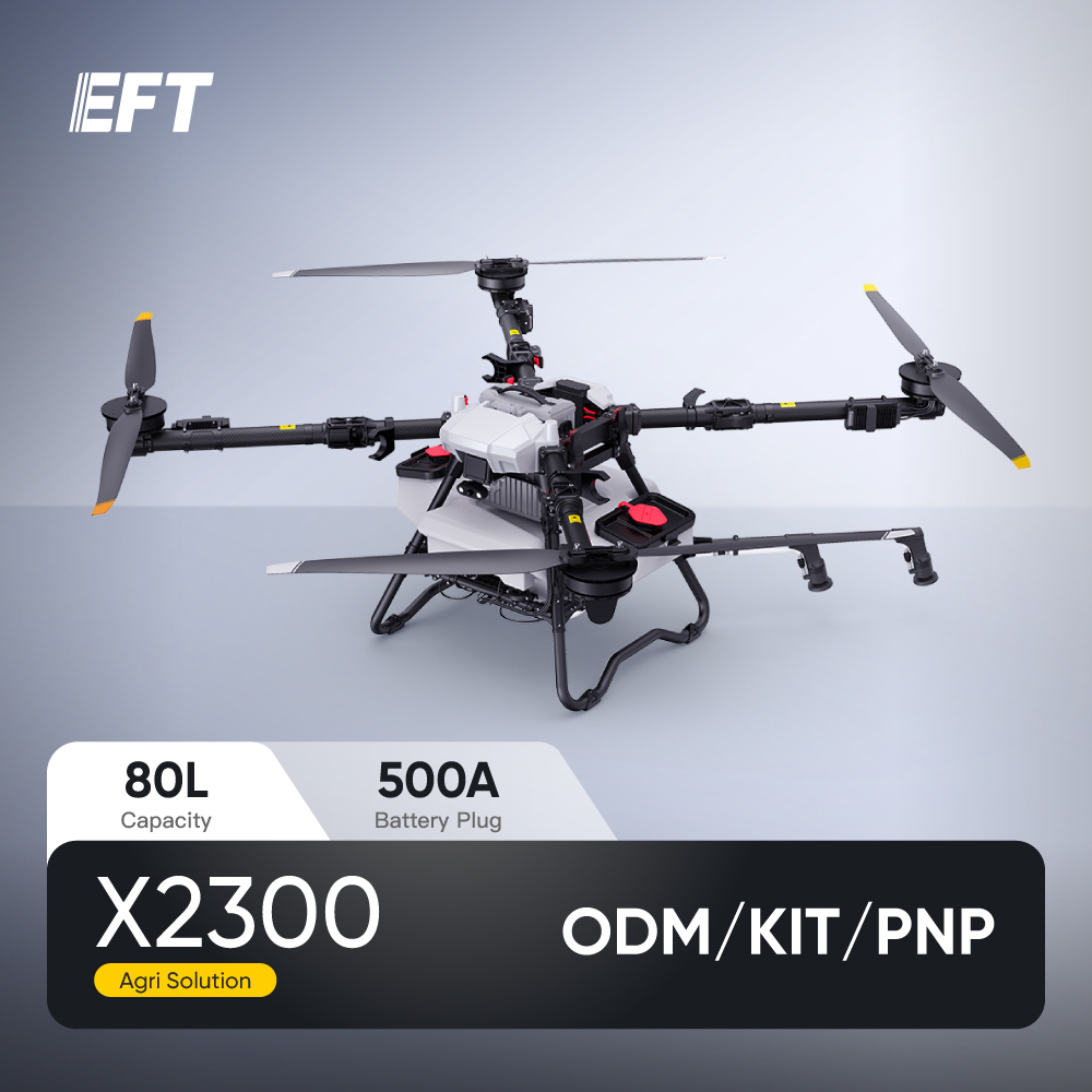 EFT X2300 Agri Version PNP Set, High Capacity 80L Payload Large Scale Spraying Drone Parts Multi-purpose Heavy Lift Wholesale Drones with Motors