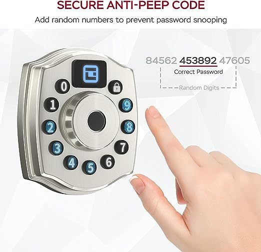 Smart Door Lock, Geek 5-in-1 Keyless Entry Deadbolt Door Locks with Keypad, Remote Control with APP, IC Card, Mechanical Key,Security with Auto Lock Smart Lock Front Door External Lock IP65 Waterproof