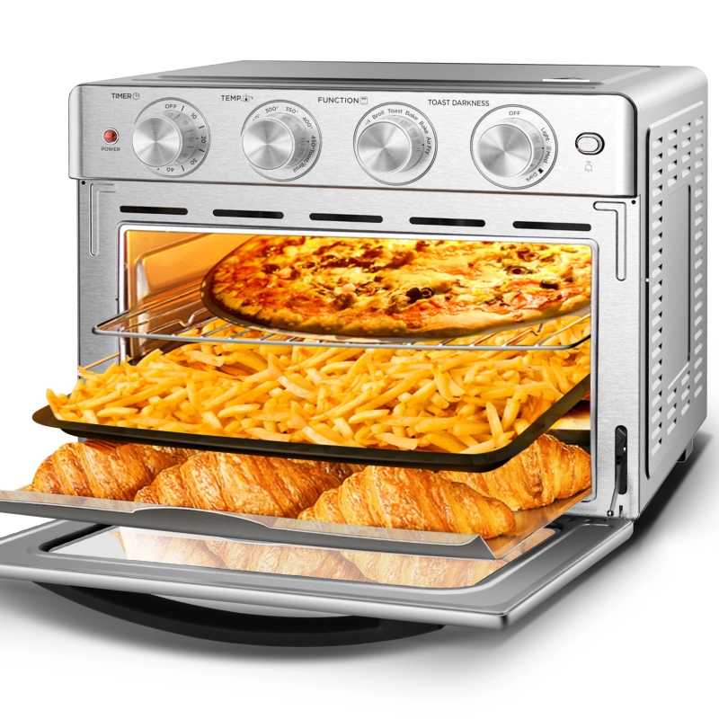 Geek Chef Air Fryer, 6 Slice 26QT Air Fryer Toaster Oven Combo, Air Fryer Oven,Roast, Bake, Broil, Reheat, Fry Oil-Free, Extra Large Convection Countertop Oven, Accessories Included, Stainless Steel, ETL Listed, 1700W