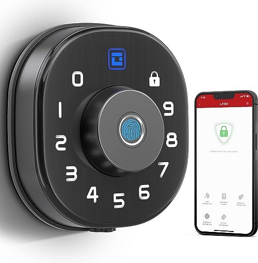 Smart Door Lock, Geek 5-in-1 Keyless Entry Deadbolt Door Locks with Keypad, Remote Control with APP, IC Card, Mechanical Key,Security with Auto Lock Smart Lock Front Door External Lock IP65 Waterproof