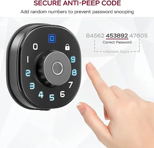 Smart Door Lock, Geek 5-in-1 Keyless Entry Deadbolt Door Locks with Keypad, Remote Control with APP, IC Card, Mechanical Key,Security with Auto Lock Smart Lock Front Door External Lock IP65 Waterproof