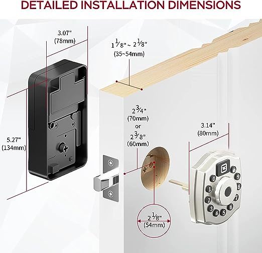 Smart Door Lock, Geek 5-in-1 Keyless Entry Deadbolt Door Locks with Keypad, Remote Control with APP, IC Card, Mechanical Key,Security with Auto Lock Smart Lock Front Door External Lock IP65 Waterproof