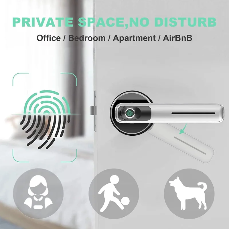Geek Smart Fingerprint Door Lock Smart Door Lock Biometric Door Knob Keyless Entry Door Locks with Handle for Homes/Apartments/Office/Hotels Black