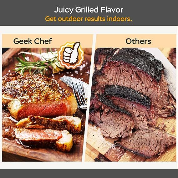 Geek Chef Air Fryer & Electric Indoor Grill Combo, Indoor Tabletop Grill & Griddle