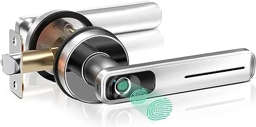 Geek Smart Fingerprint Door Lock Smart Door Lock Biometric Door Knob Keyless Entry Door Locks with Handle for Homes/Apartments/Office/Hotels Black