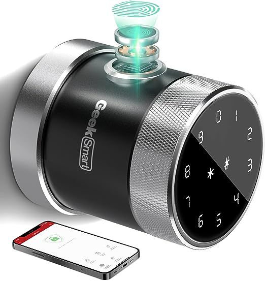 Geek Smart Door Lock Fingerprint Door Lock Biometric Door Lock with Keypad Smart Door Knob Remote Control with APP IC Card Mechanical Key Great for Airbnb Homes Apartments Hotels and Offices