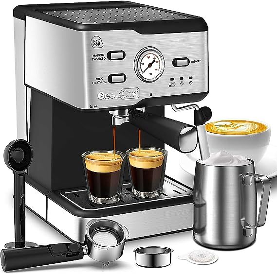 Geek Chef 20 Bar Espresso Machine Pump Pressure with ESE POD filter