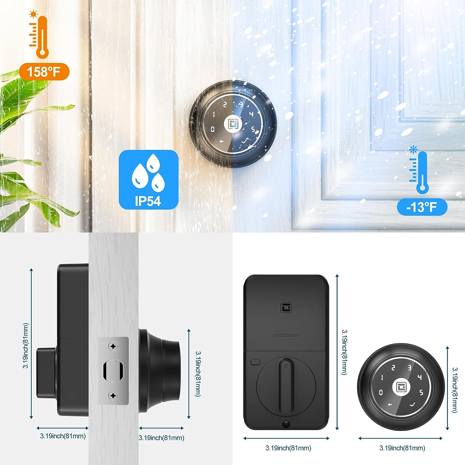 GeekTale Keyless Entry Keypad Deadbolt Smart Lock F01-01