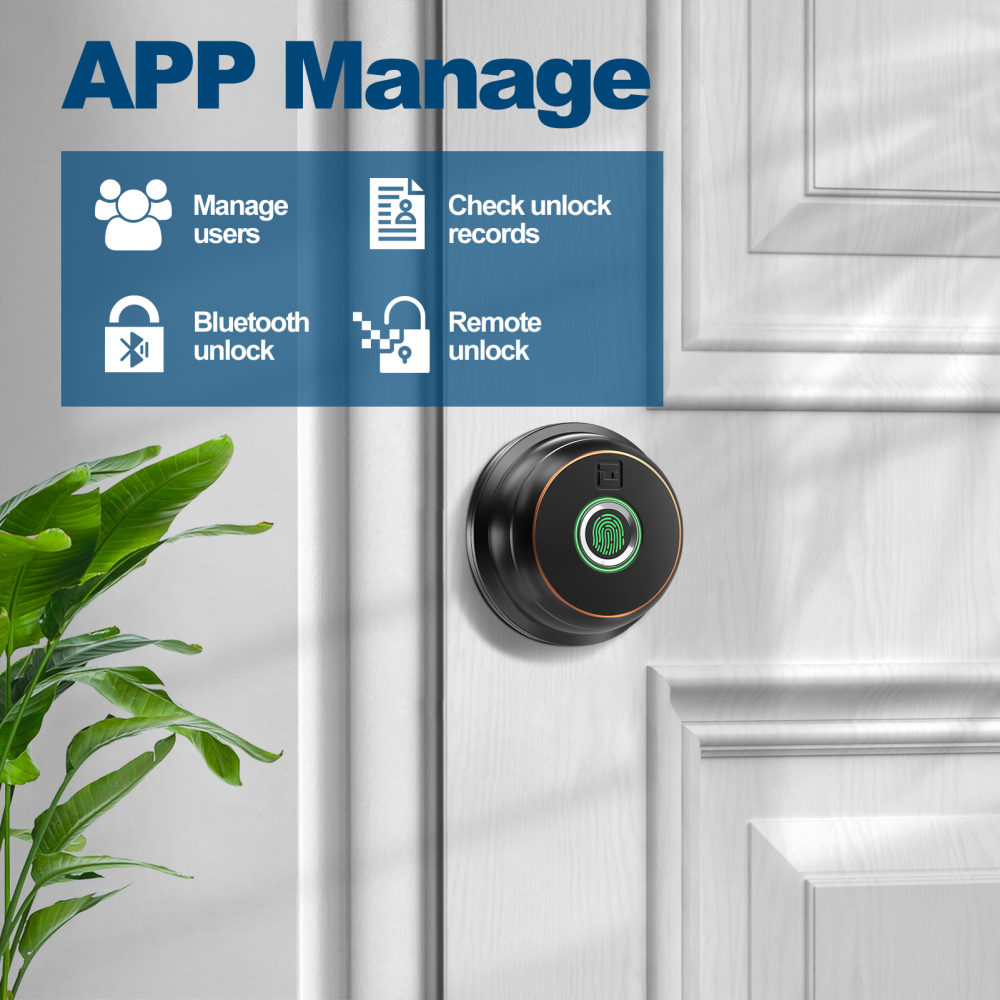 GeekTale Fingerprint Door Lock Deadbolt with App Control ‎RD02-B
