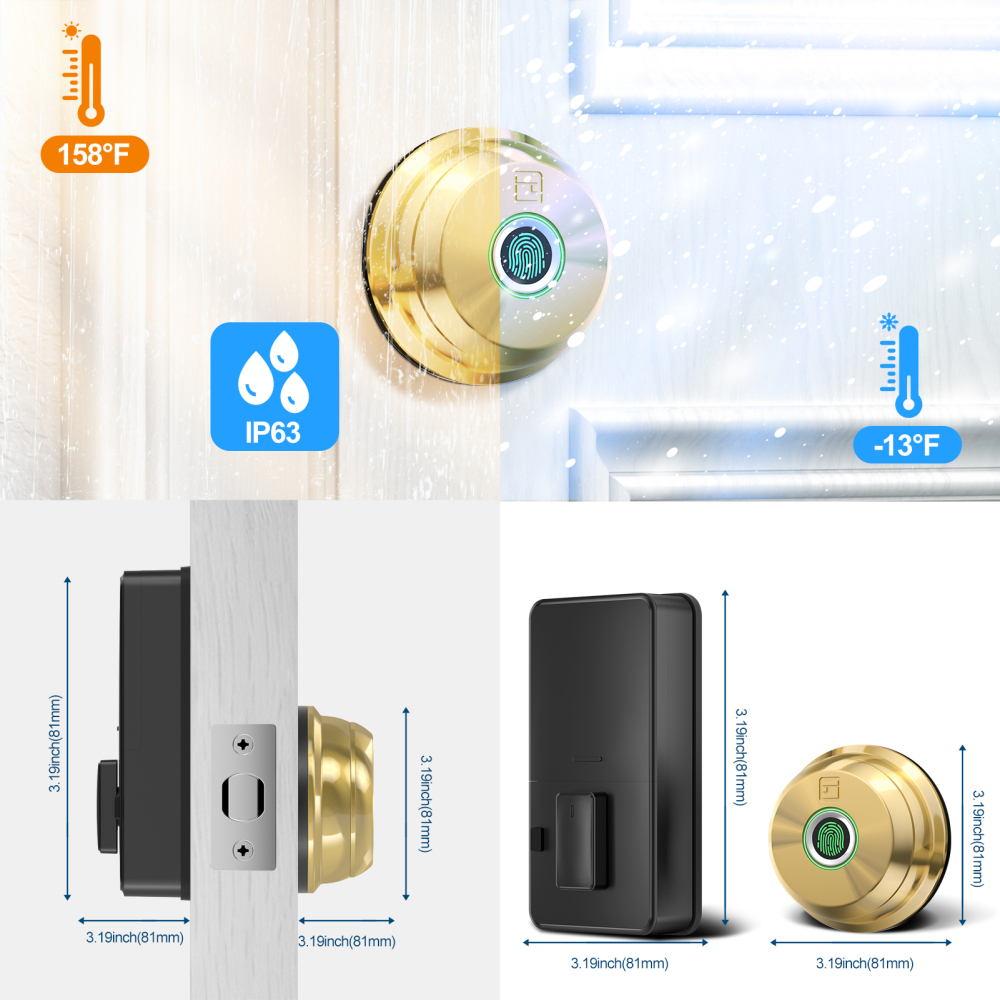 GeekTale Fingerprint Door Lock Deadbolt with App Control ‎RD02