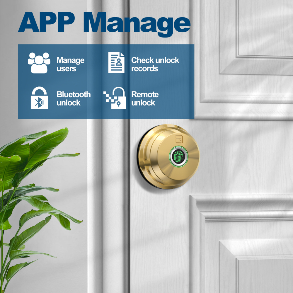 GeekTale Fingerprint Door Lock Deadbolt with App Control ‎RD02-B