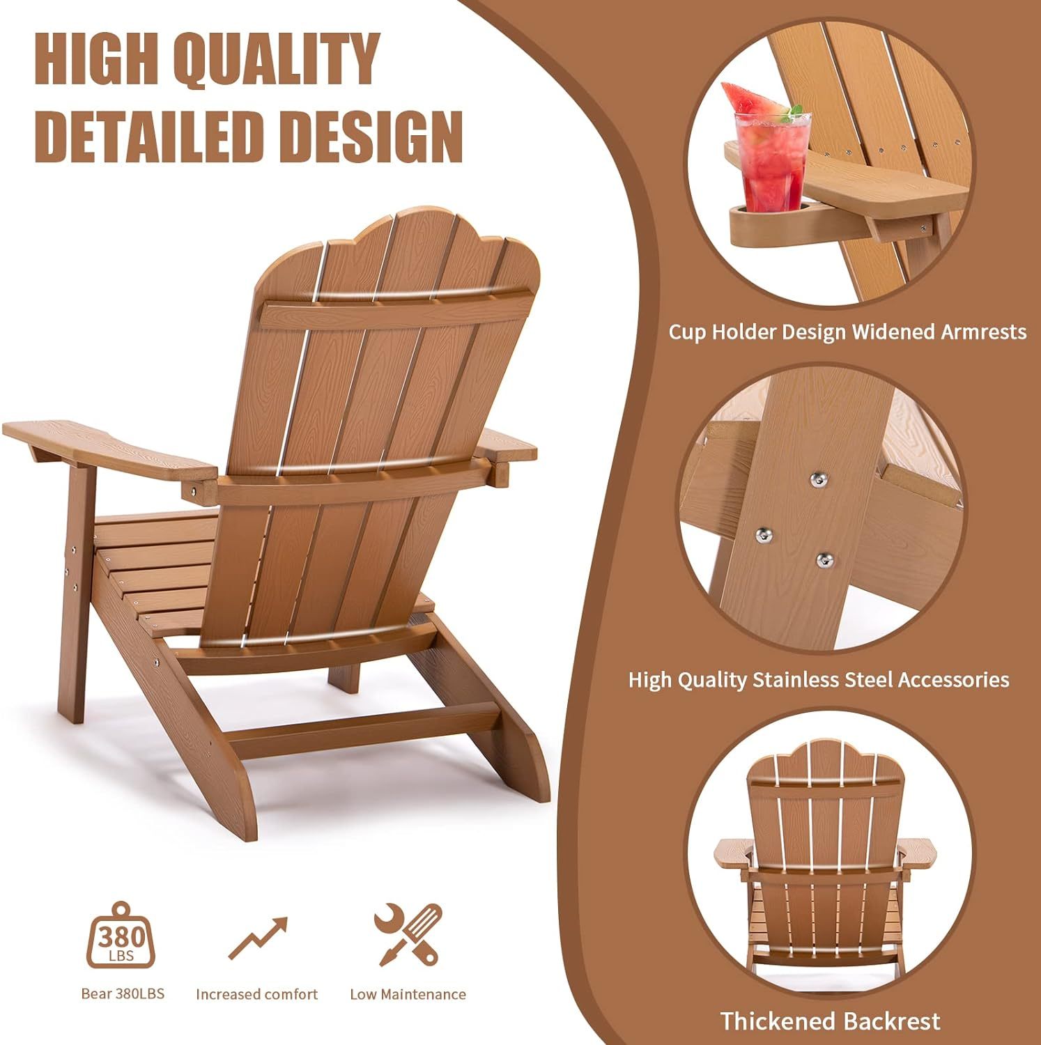 TALE Brown Classic Adirondack Chairs AC01BN