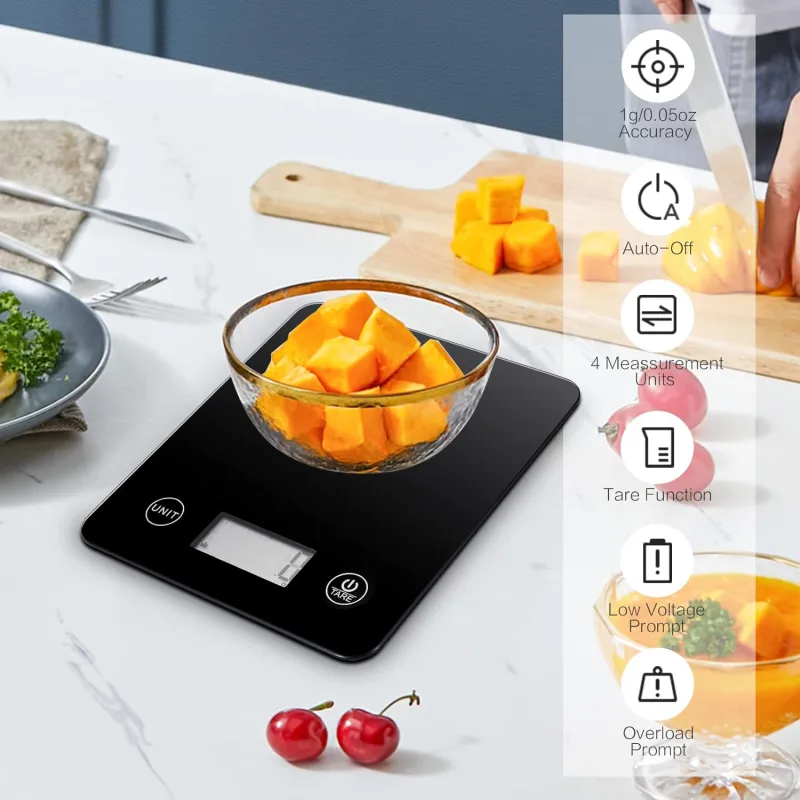 Geek Chef Digital Scale with App1 lb/oz Black Glass