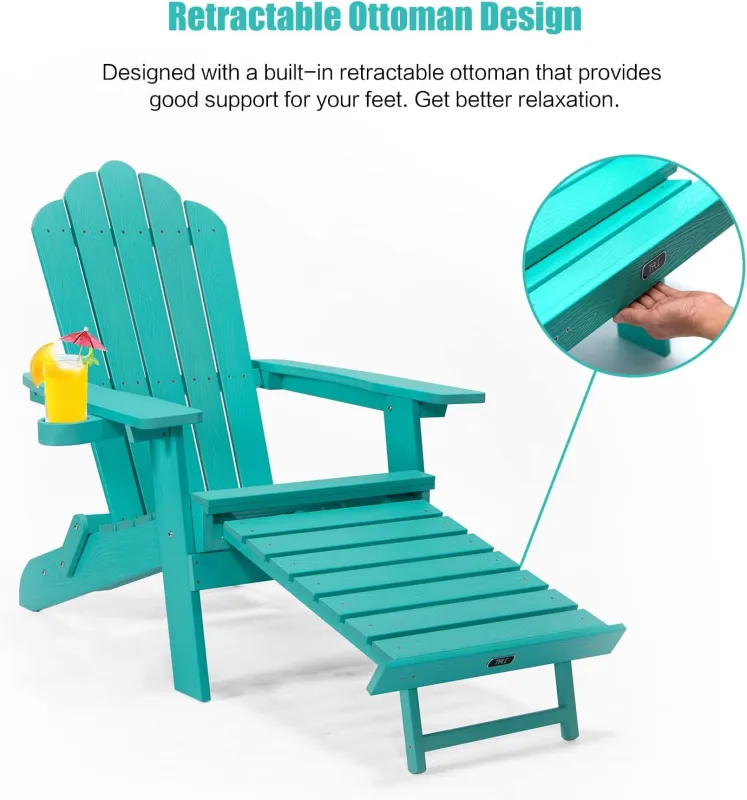 TALE 2 Adirondack Chairs Plastic Wood Outdoor Chair Blue
