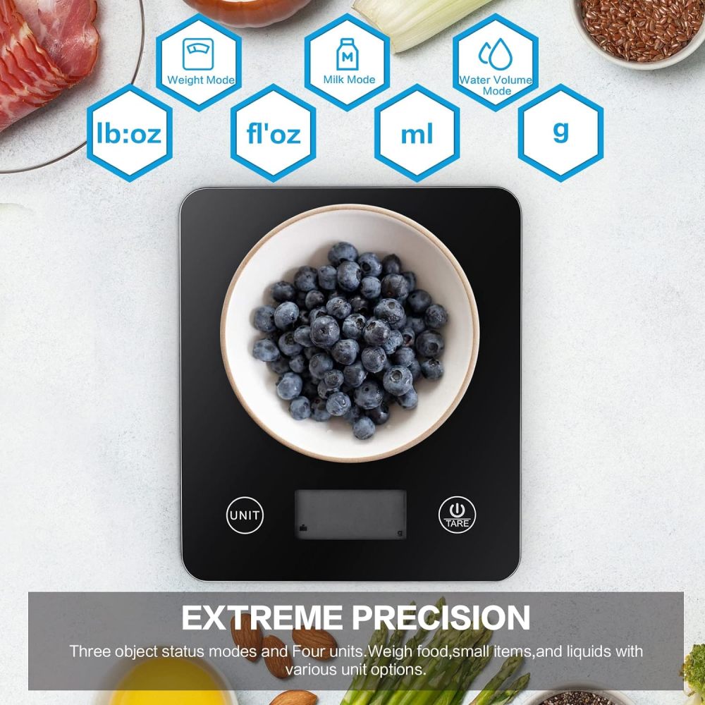 Geek Chef Digital Scale with App1 lb/oz Black Glass