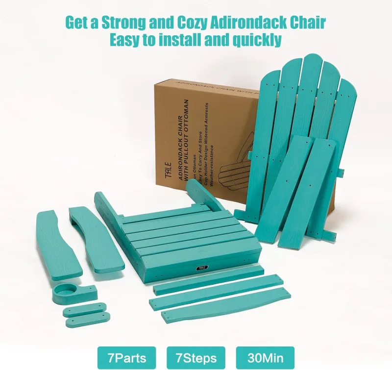 TALE 2 Adirondack Chairs Plastic Wood Outdoor Chair Blue