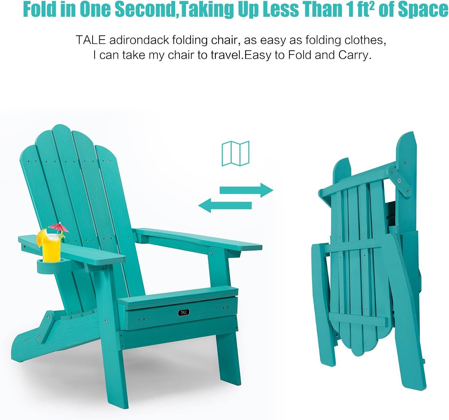 TALE 2 Adirondack Chairs Plastic Wood Outdoor Chair Blue