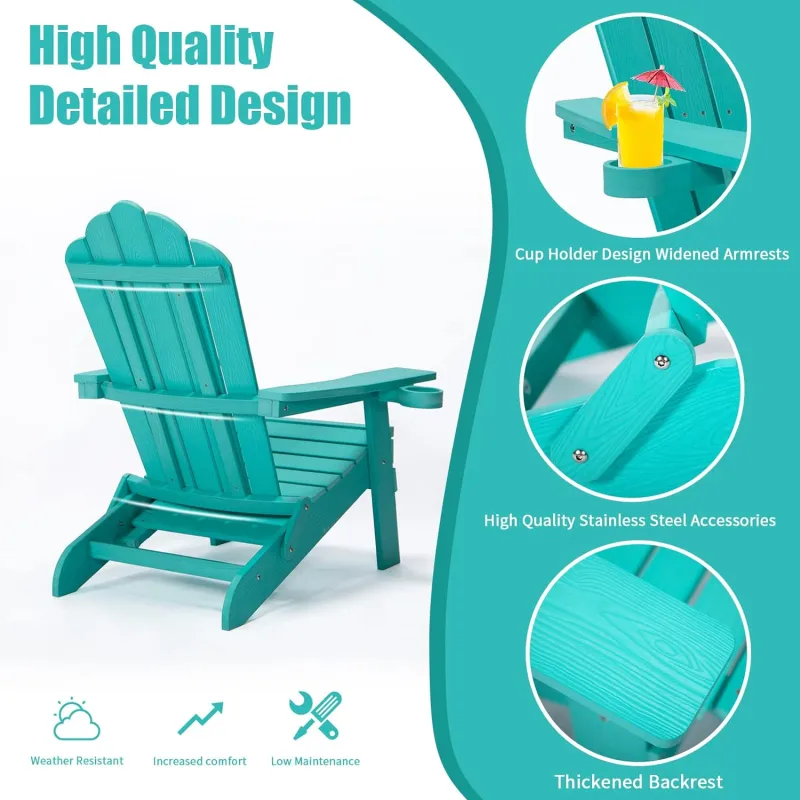 TALE 2 Adirondack Chairs Plastic Wood Outdoor Chair Blue