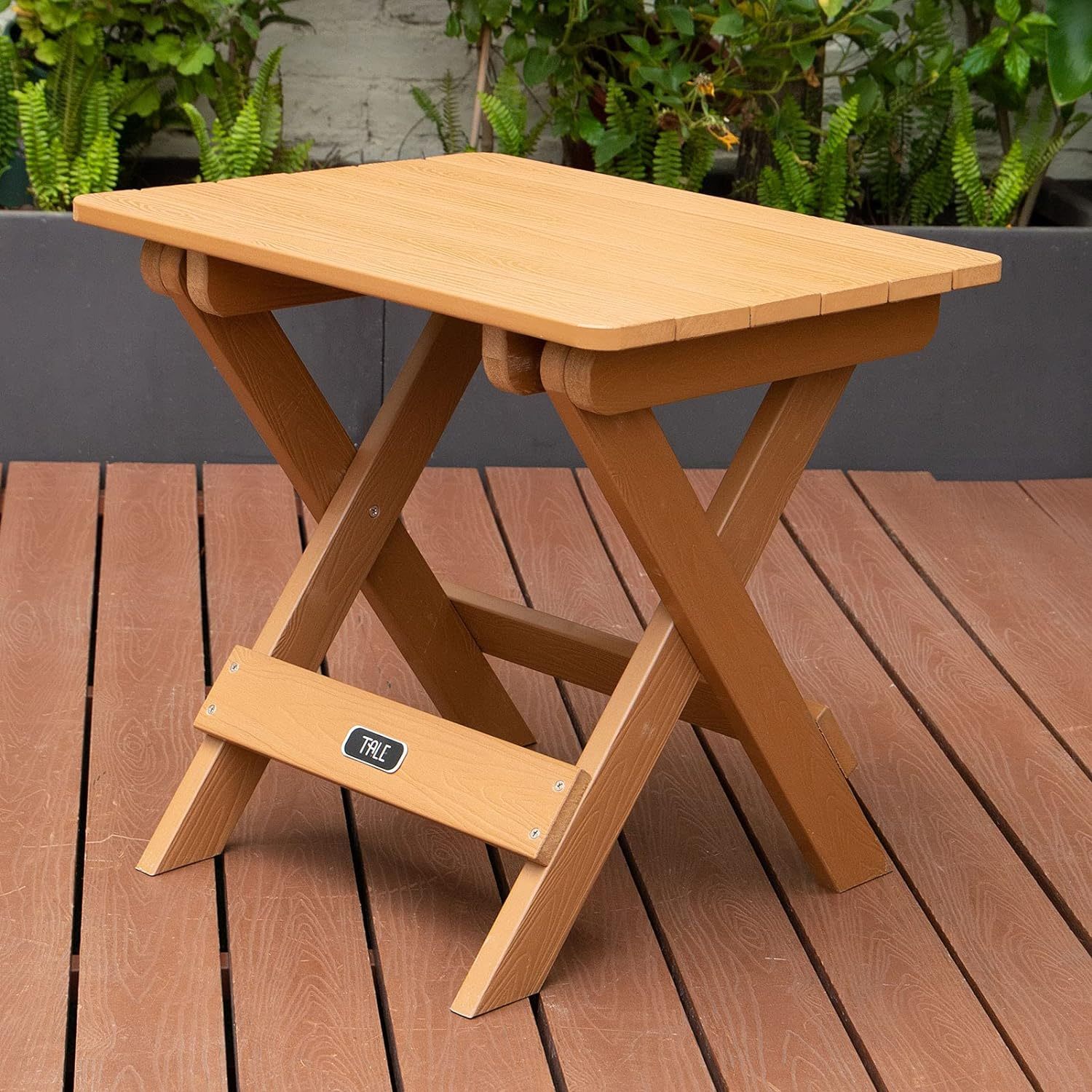 TALE Adirondack Portable Folding Side Table Square Picnics Brown FT01BN