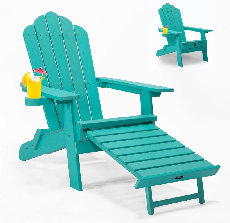 TALE 2 Adirondack Chairs Plastic Wood Outdoor Chair Blue