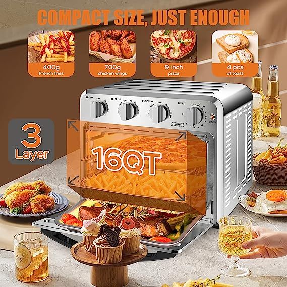 Geek Chef Air Fryer Toaster Oven Combo,16QT and Geek Chef Smart Digital Scale with App