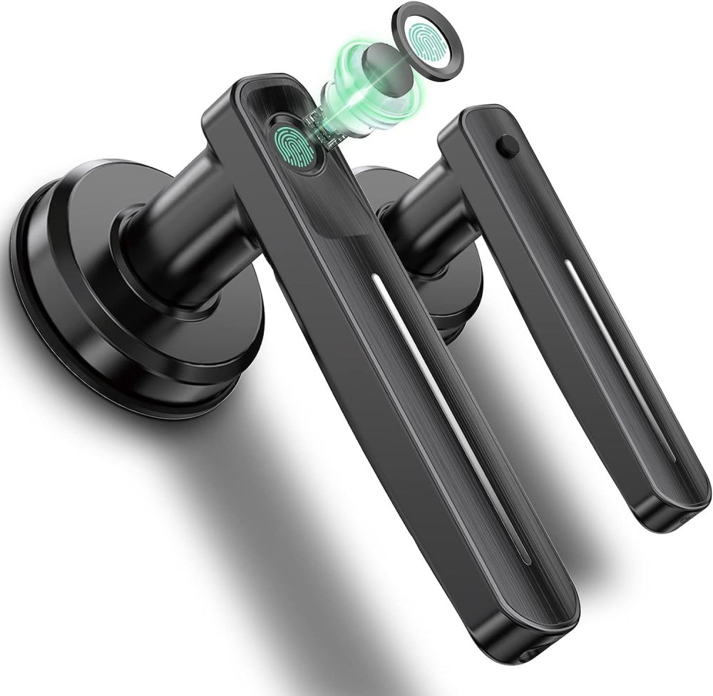 GeekTale Smart Door Handle Fingerprint Door Lock Matte Black