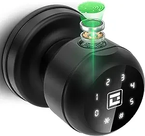 GeekTale Smart Door Knob with Keypad, Smart Door Lock Fingerprint Door Lock with Keypad, App Control, Great Door Lock for Bedrooms,Cloakroom, Apartments Offices,Hotels