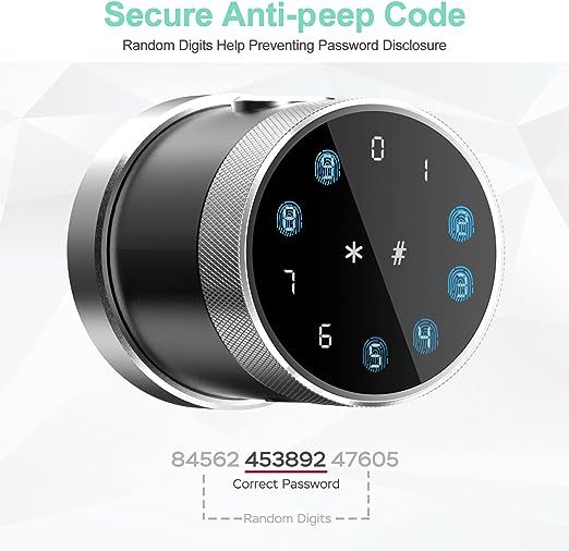 Geek Smart Door Lock Fingerprint Door Lock Biometric Door Lock with Keypad Smart Door Knob Remote Control with APP IC Card Mechanical Key Great for Airbnb Homes Apartments Hotels and Offices