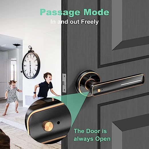 Geek Smart Fingerprint Door Lock Smart Door Lock Biometric Door Knob Keyless Entry Door Locks with Handle for Homes/Apartments/Office/Hotels Black