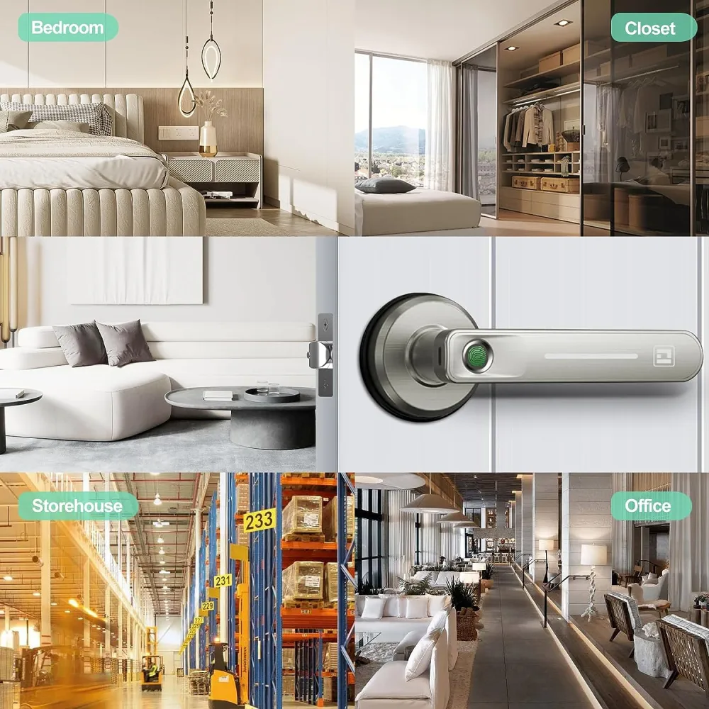 GeekTale Fingerprint Deadbolt Lock, Smart Door Lock With App, Keyless