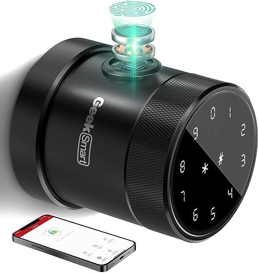 Geek Smart Door Lock Fingerprint Door Lock Biometric Door Lock with Keypad Smart Door Knob Remote Control with APP IC Card Mechanical Key Great for Airbnb Homes Apartments Hotels and Offices