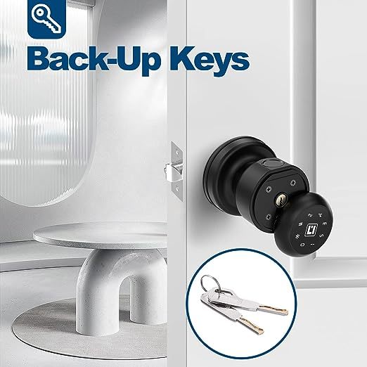 GeekTale Smart Door Knob with Keypad, Smart Door Lock Fingerprint Door Lock with Keypad, App Control, Great Door Lock for Bedrooms,Cloakroom, Apartments Offices,Hotels
