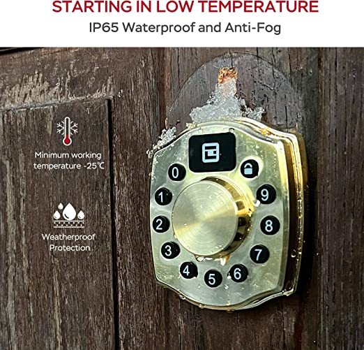 Geek Smart Keypad Deadbolt with App, Keypad Door Lock for Front Door Keyless Entry Electronic Keypad Deadbolt Lock with Back-up Keys, Anti-Peeping Password, Auto Lock, Easy Install, Gold