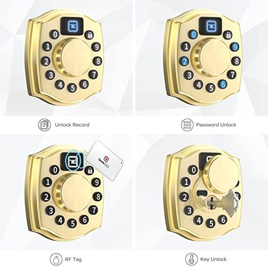 Geek Smart 4-in-1 IP65 Waterproof Anti-Fog Deadbolt LF-401