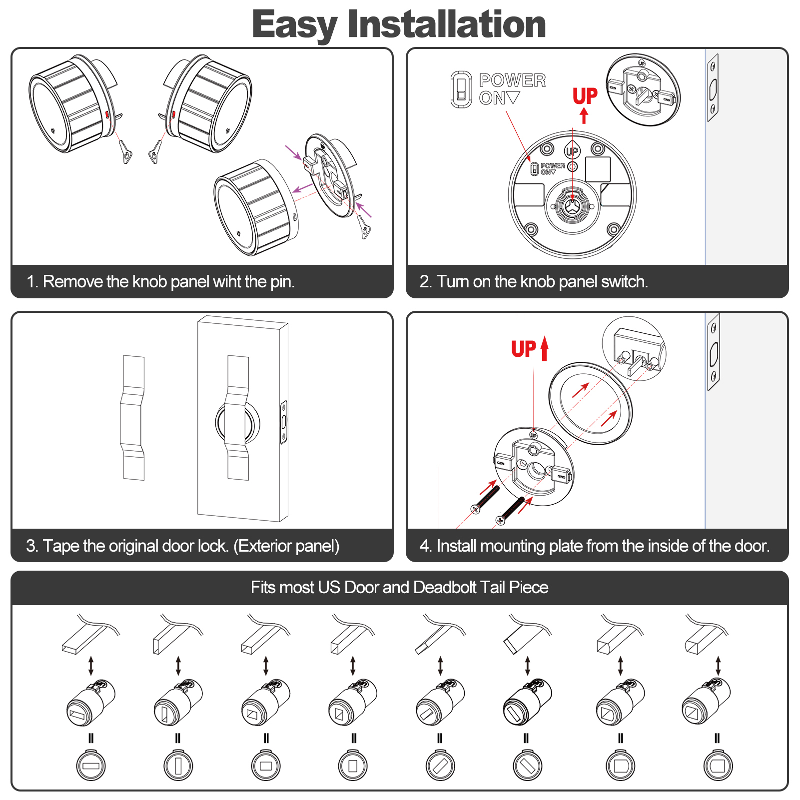 GeekTale Smart Lock, Bluethooth Deadbolt Lock, Work with Your Existing Deadbolt Lock, Keyless Entry Door Lock, Smart Deadbolt Lock, Approach Lock Bluetooth Triggers Auto Unlock As You Approach