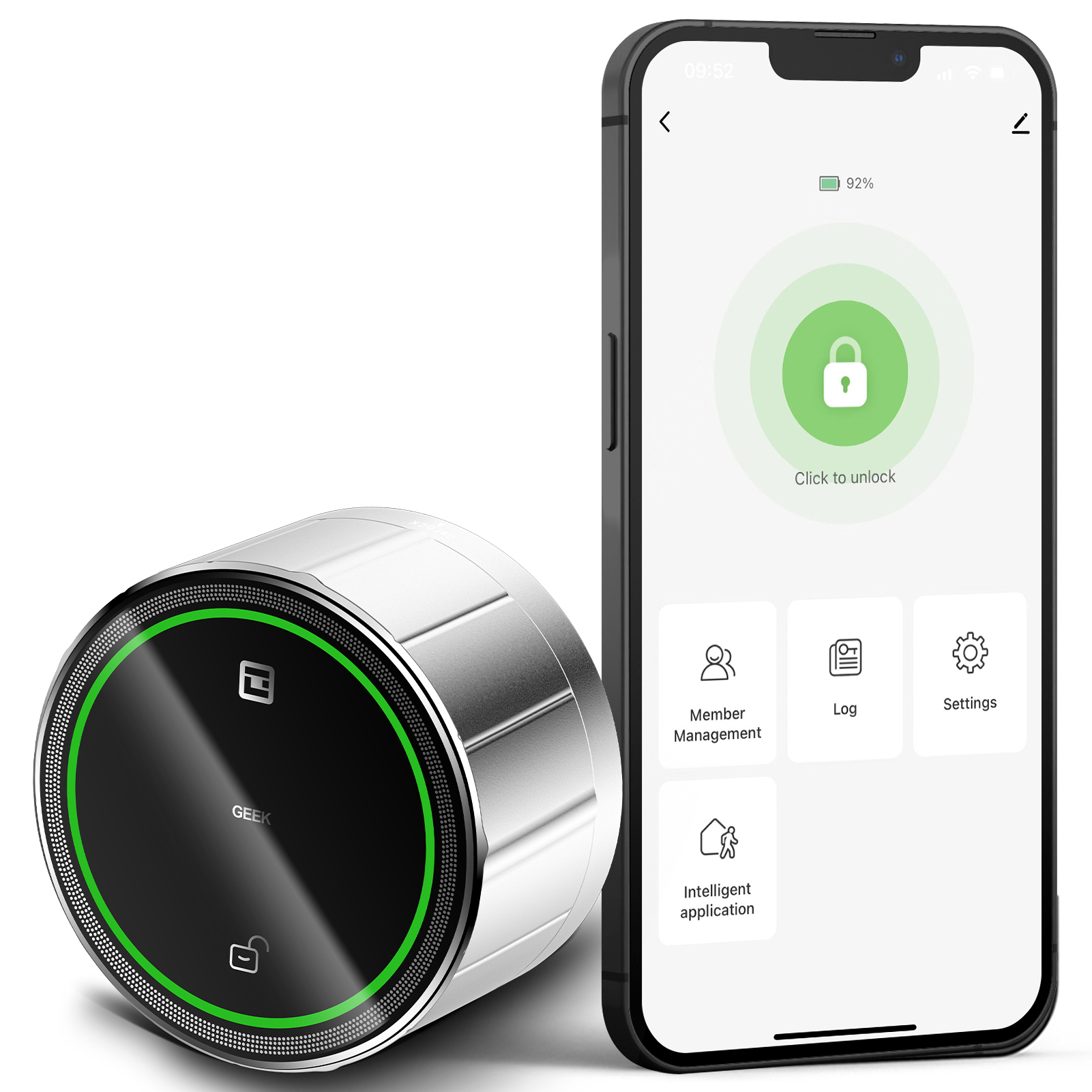 GeekTale Smart Lock, Bluethooth Deadbolt Lock, Work with Your Existing Deadbolt Lock, Keyless Entry Door Lock, Smart Deadbolt Lock, Approach Lock Bluetooth Triggers Auto Unlock As You Approach